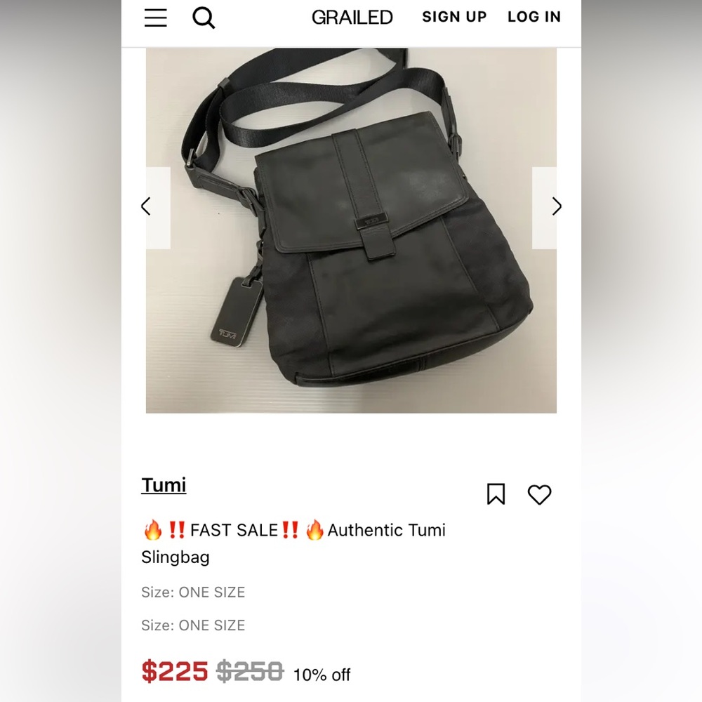 Tumi Black Leather Crossbody “ Map Bag” pre-loved , nice looking Tumi —Unisex - Picture 10 of 16